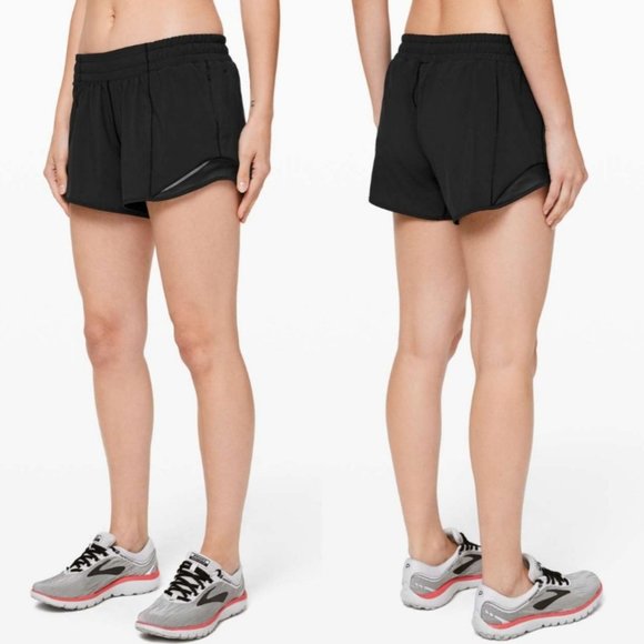 lululemon athletica Pants - Lululemon Women's Hotty Hot Short II Lined Long 4" Black Shorts Size 4 NWT